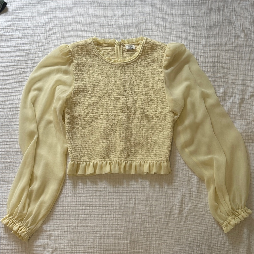 Wilfred Yellow Puff Sleeve Blouse